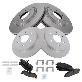 TRQ® - Front and Rear Disc Brake Kit with Ceramic Pads