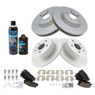 TRQ® - Front and Rear Disc Brake Kit with Ceramic Pads
