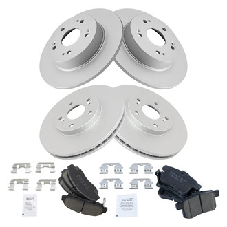 TRQ® - Front and Rear Disc Brake Kit with Ceramic Pads