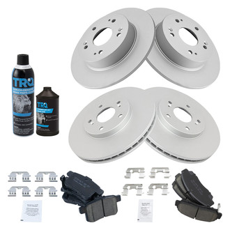 TRQ® - Front and Rear Disc Brake Kit with Ceramic Pads