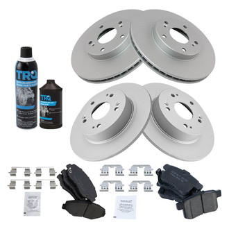 TRQ® - Front and Rear Disc Brake Kit with Ceramic Pads