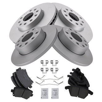 TRQ® - Front and Rear Disc Brake Kit with Ceramic Pads
