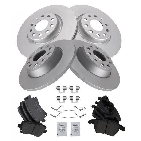 TRQ® - Front and Rear Disc Brake Kit with Ceramic Pads