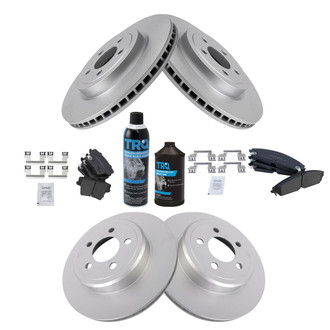 TRQ® - Front and Rear Disc Brake Kit with Ceramic Pads
