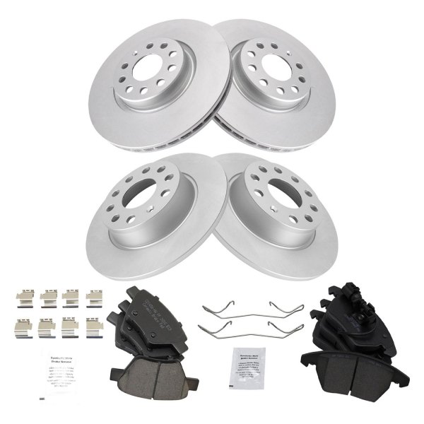 TRQ® - Front and Rear Disc Brake Kit with Ceramic Pads