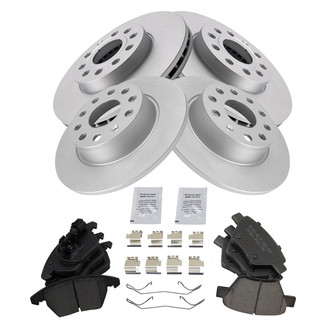 TRQ® - Front and Rear Disc Brake Kit with Ceramic Pads