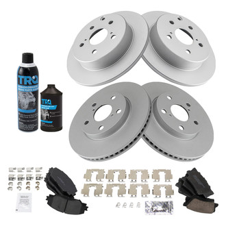 TRQ® - Front and Rear Disc Brake Kit with Ceramic Pads