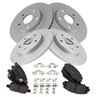 TRQ® - Front and Rear Disc Brake Kit with Ceramic Pads