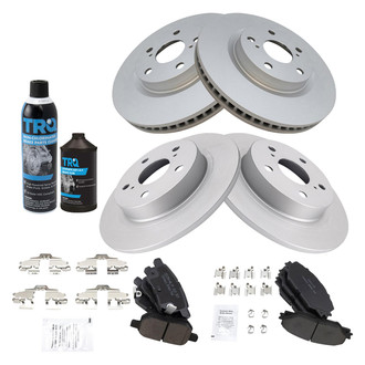 TRQ® - Front and Rear Disc Brake Kit with Ceramic Pads