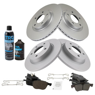 TRQ® - Front and Rear Disc Brake Kit with Ceramic Pads