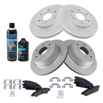 TRQ® - Front and Rear Disc Brake Kit with Ceramic Pads