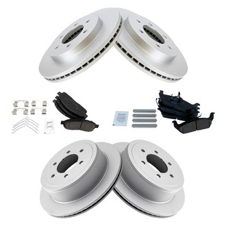TRQ® - Front and Rear Disc Brake Kit with Ceramic Pads