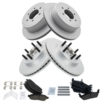 TRQ® - Front and Rear Disc Brake Kit with Ceramic Pads