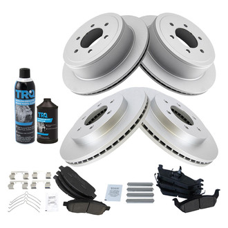 TRQ® - Front and Rear Disc Brake Kit with Ceramic Pads