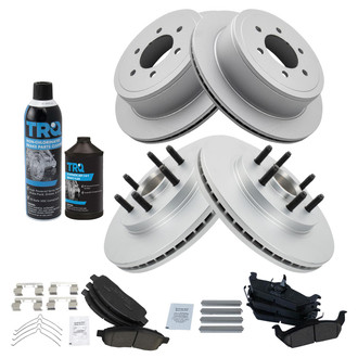 TRQ® - Front and Rear Disc Brake Kit with Ceramic Pads