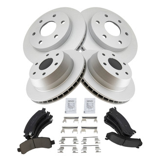 TRQ® - Front and Rear Disc Brake Kit with Ceramic Pads
