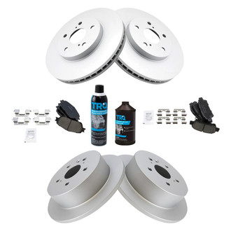 TRQ® - Front and Rear Disc Brake Kit with Ceramic Pads