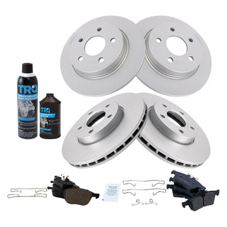 TRQ® - Front and Rear Disc Brake Kit with Ceramic Pads