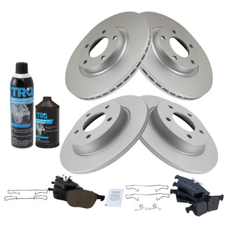 TRQ® - Front and Rear Disc Brake Kit with Ceramic Pads
