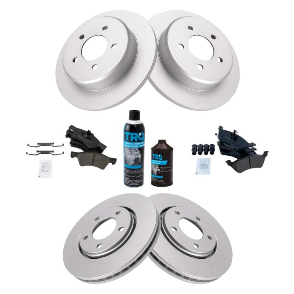 TRQ® - Front and Rear Disc Brake Kit with Ceramic Pads