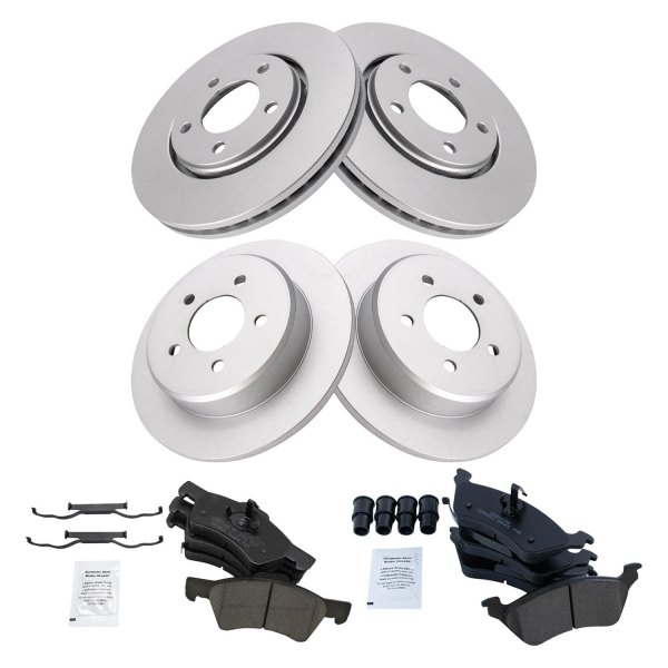 TRQ® - Front and Rear Disc Brake Kit with Ceramic Pads