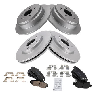 TRQ® - Front and Rear Disc Brake Kit with Ceramic Pads