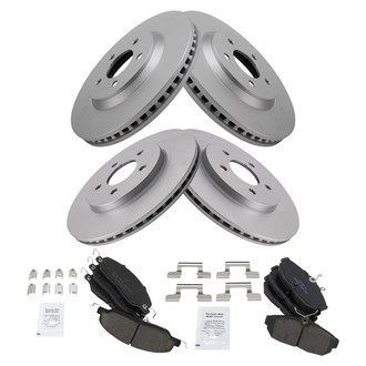 TRQ® - Front and Rear Disc Brake Kit with Ceramic Pads