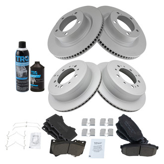 TRQ® - Front and Rear Disc Brake Kit with Ceramic Pads
