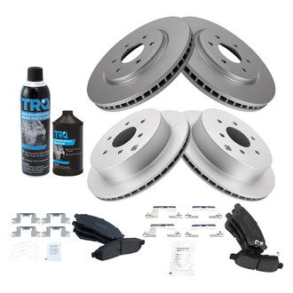 TRQ® - Front and Rear Disc Brake Kit with Ceramic Pads