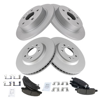 TRQ® - Front and Rear Disc Brake Kit with Ceramic Pads
