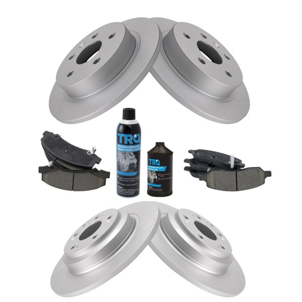 TRQ® - Front and Rear Disc Brake Kit with Ceramic Pads