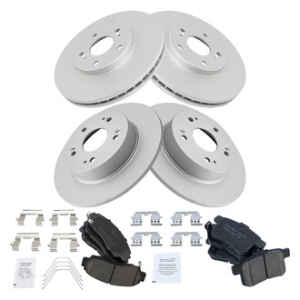 TRQ® - Front and Rear Disc Brake Kit with Ceramic Pads