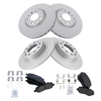 TRQ® - Front and Rear Disc Brake Kit with Ceramic Pads