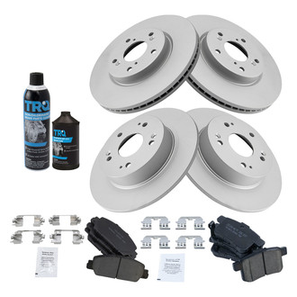 TRQ® - Front and Rear Disc Brake Kit with Ceramic Pads