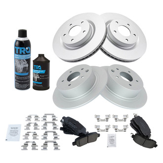 TRQ® - Front and Rear Disc Brake Kit with Ceramic Pads