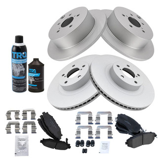 TRQ® - Front and Rear Disc Brake Kit with Ceramic Pads
