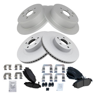 TRQ® - Front and Rear Disc Brake Kit with Ceramic Pads