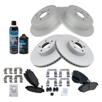 TRQ® - Front and Rear Disc Brake Kit with Ceramic Pads
