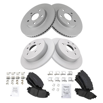 TRQ® - Front and Rear Disc Brake Kit with Ceramic Pads
