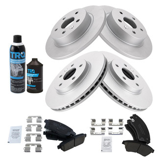 TRQ® - Front and Rear Disc Brake Kit with Ceramic Pads