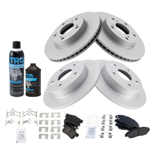 TRQ® - Front and Rear Disc Brake Kit with Ceramic Pads