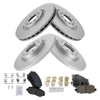 TRQ® - Front and Rear Disc Brake Kit with Ceramic Pads