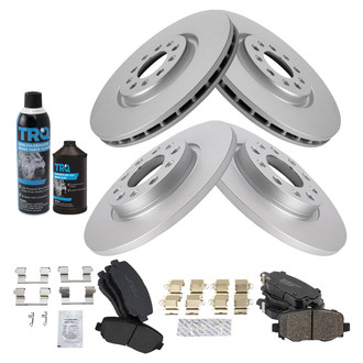 TRQ® - Front and Rear Disc Brake Kit with Ceramic Pads
