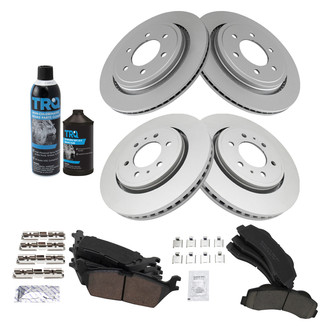 TRQ® - Front and Rear Disc Brake Kit with Ceramic Pads