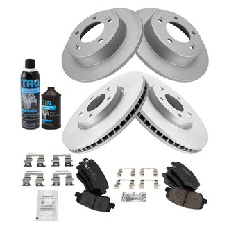 TRQ® - Front and Rear Disc Brake Kit with Ceramic Pads