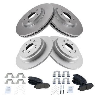 TRQ® - Front and Rear Disc Brake Kit with Ceramic Pads
