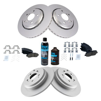 TRQ® - Front and Rear Disc Brake Kit with Ceramic Pads