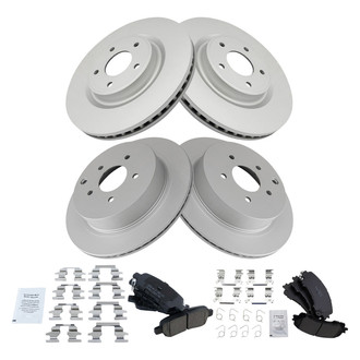 TRQ® - Front and Rear Disc Brake Kit with Ceramic Pads