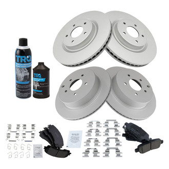 TRQ® - Front and Rear Disc Brake Kit with Ceramic Pads