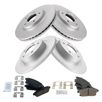 TRQ® - Front and Rear Disc Brake Kit with Ceramic Pads